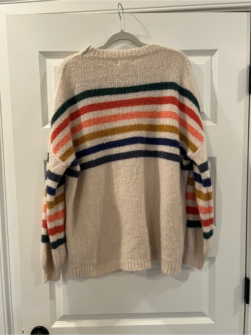 Macaron Rainbow Stripe Angora Blend Oversized Sweater Medium - Picture 4 of 10